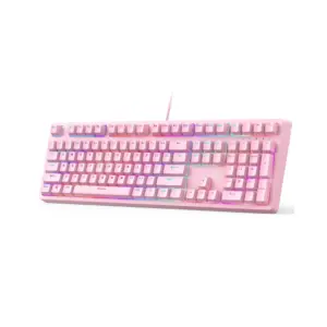 RGB Pink Mechanical Blue Switch Gaming Keyboard