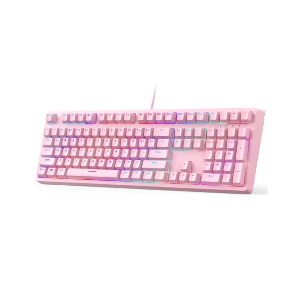 RGB Pink Mechanical Blue Switch Gaming Keyboard