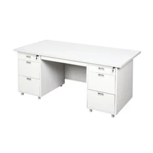 โต๊ะทำงานเหล็ก LUCKY WORLD DX-52-33-TG 159.5 ซม. สีเทาทราย